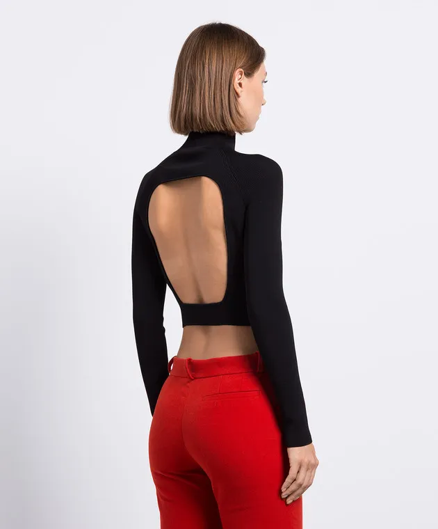 Materiel Black top with an open back