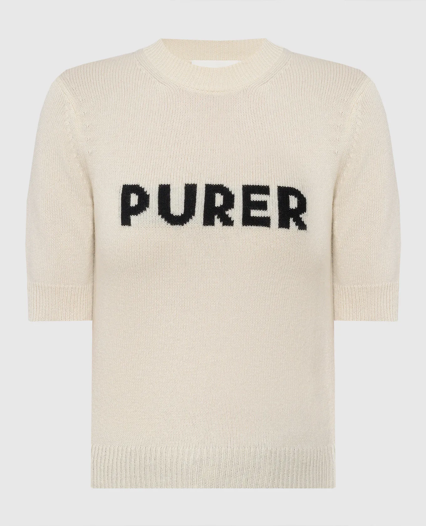 MAX MARA SPORTMAX UNISONO BEIGE TSHIRT MADE OF WOOL AND CASHMERE WITH A PATTERN