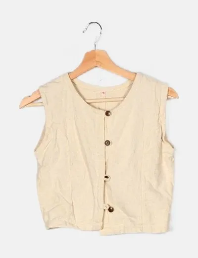 NoName Chaleco abotonado beige