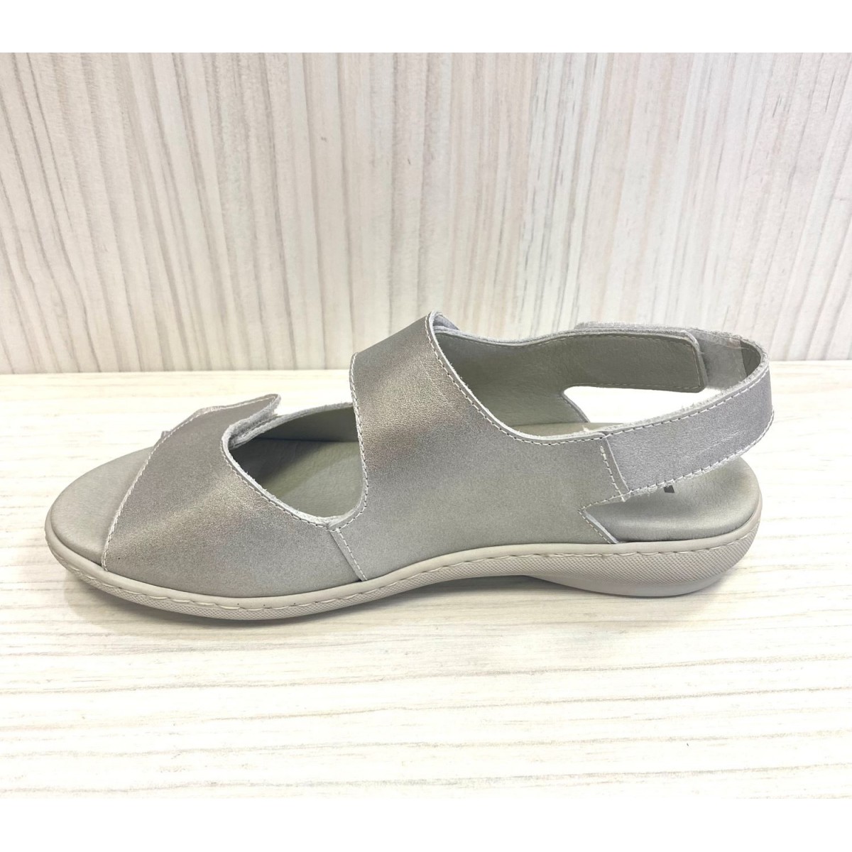 Notton rebaja sandalia mujer ancho especial velcros gris N0364