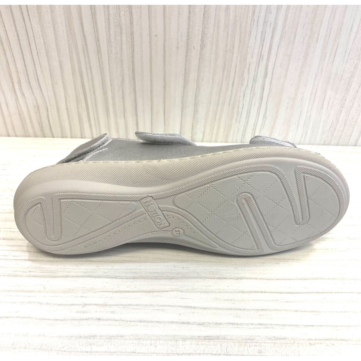 Notton rebaja sandalia mujer ancho especial velcros gris N0364
