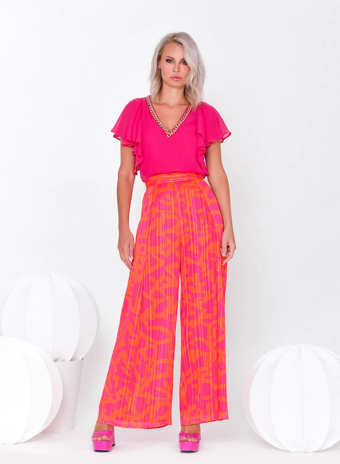 Pantalón palazzo estampado