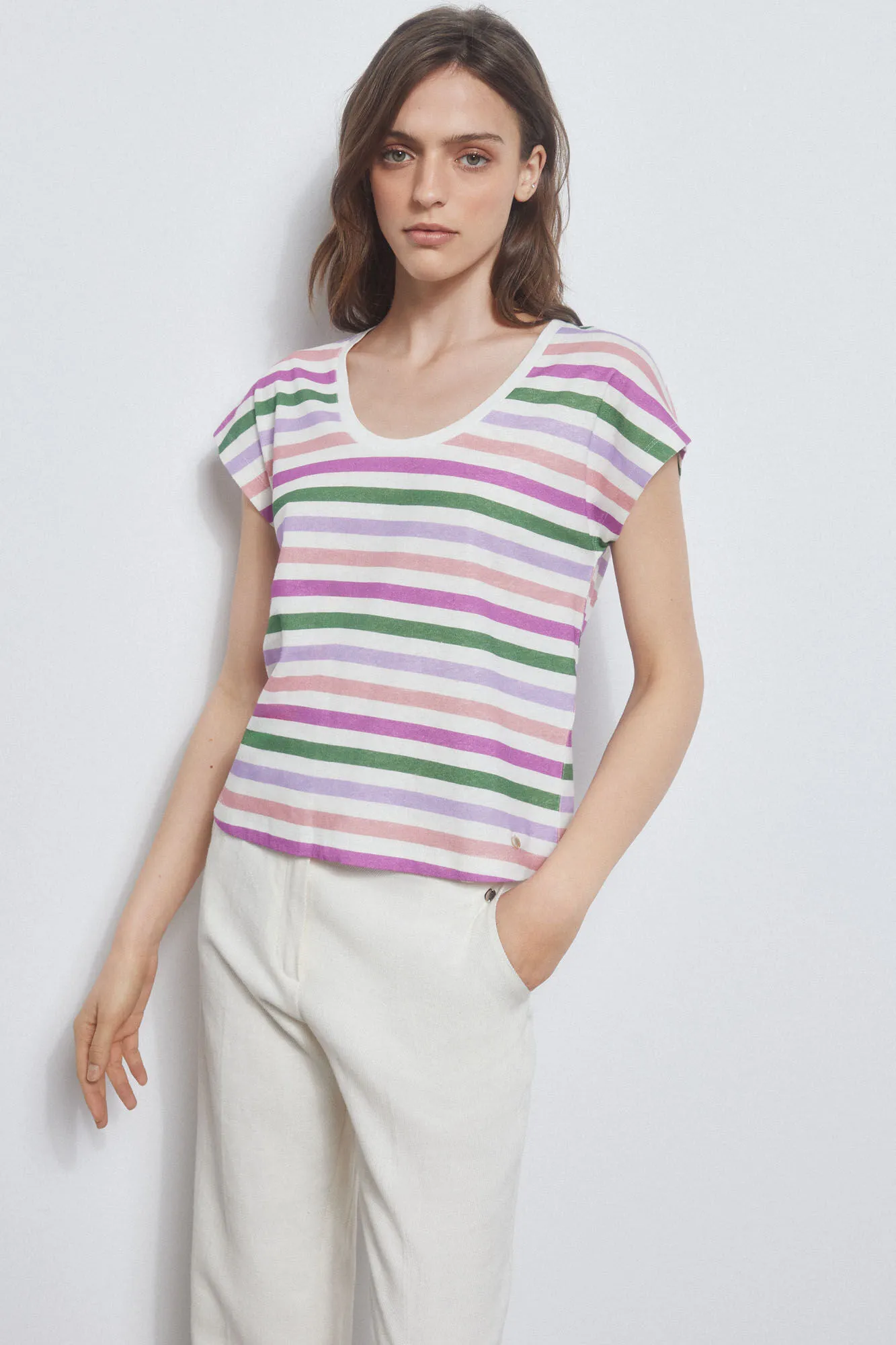 Pedro del Hierro Camiseta básica rayas