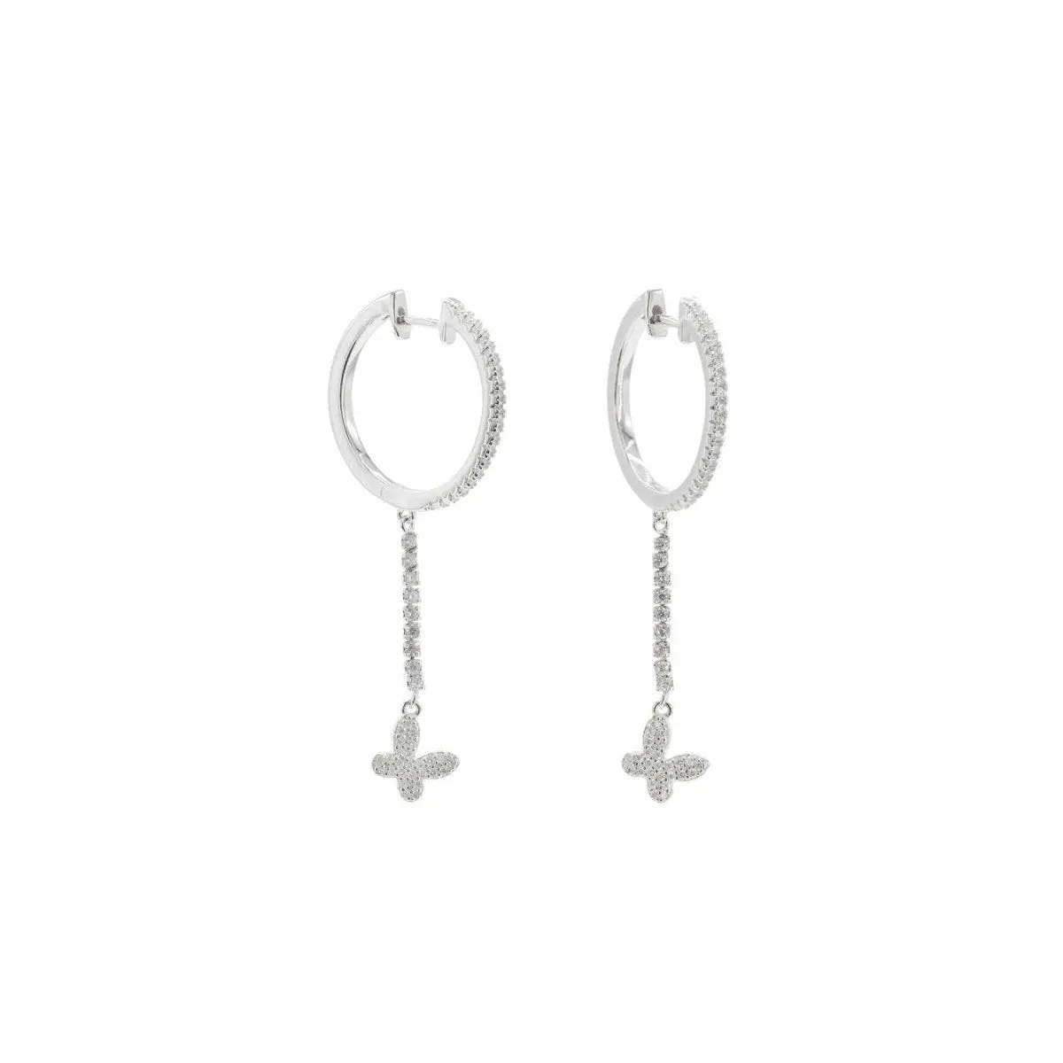 Pendientes aros con colgantes diseo mariposa con circonitas