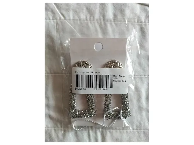 Pendientes colgantes rectangulares "MAX MARA" Plata 