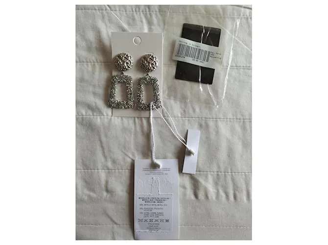 Pendientes colgantes rectangulares "MAX MARA" Plata 