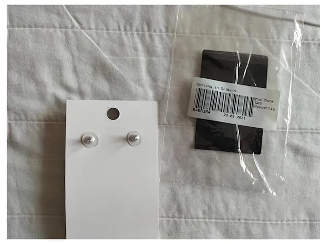 Pendientes colgantes rectangulares "MAX MARA" Plata 