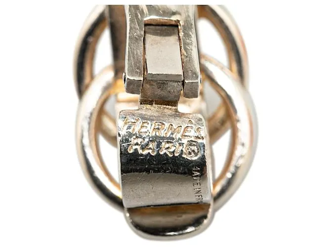 Pendientes de clip de plata esterlina Deux Anneau de Hermès 