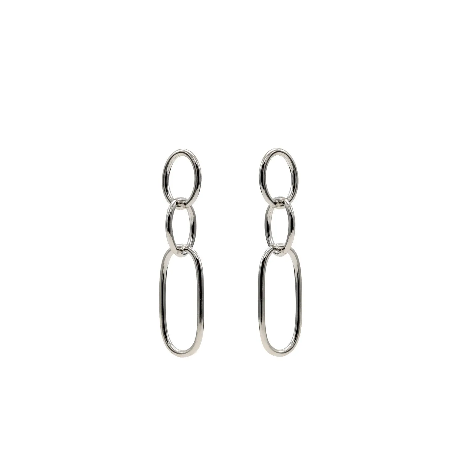 Pendientes largos de plata diseo eslabones
