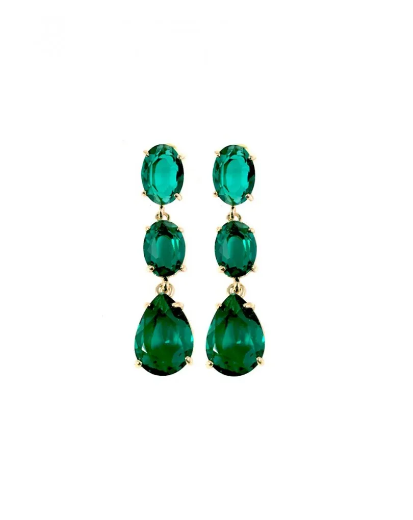 PENDIENTES LARGOS DE VESTIR VERDES