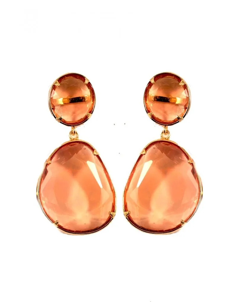 PENDIENTES  LARGOS  ONLINE  COLOR MELOCOTON