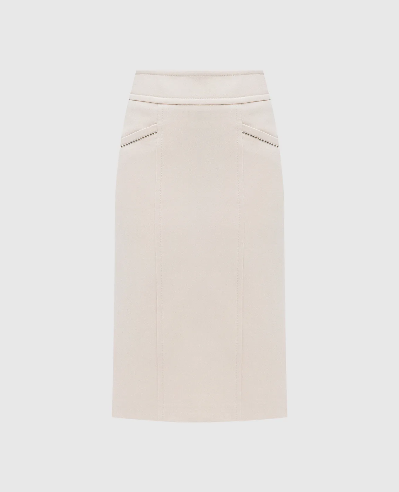 Peserico Beige skirt with monil chain