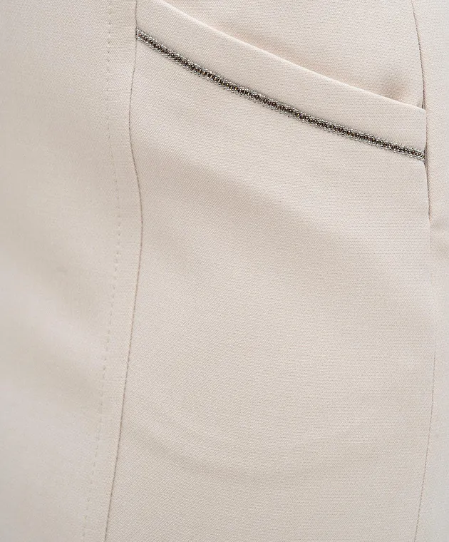Peserico Beige skirt with monil chain