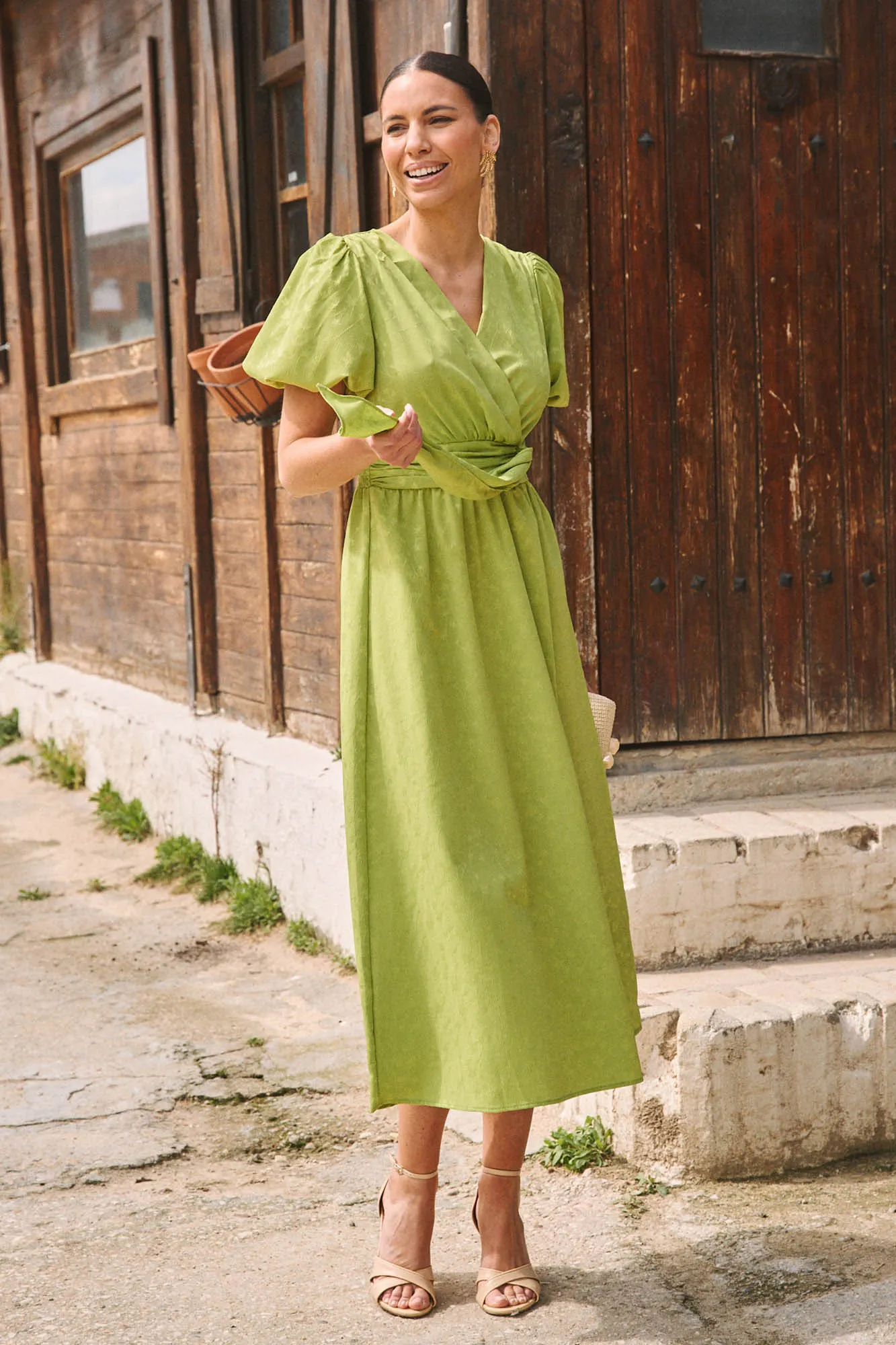 Polín Et Moi Vestido con lazo pistacho