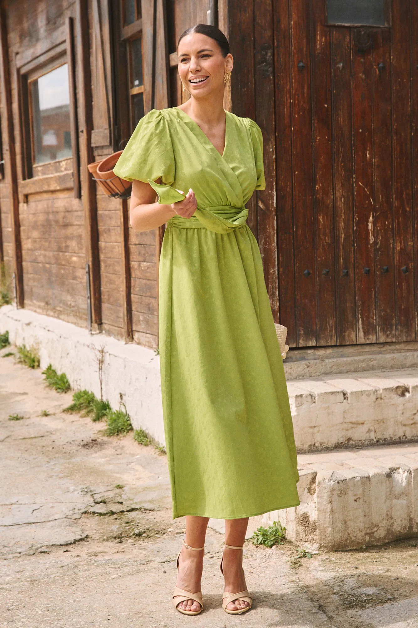 Polín Et Moi Vestido con lazo pistacho