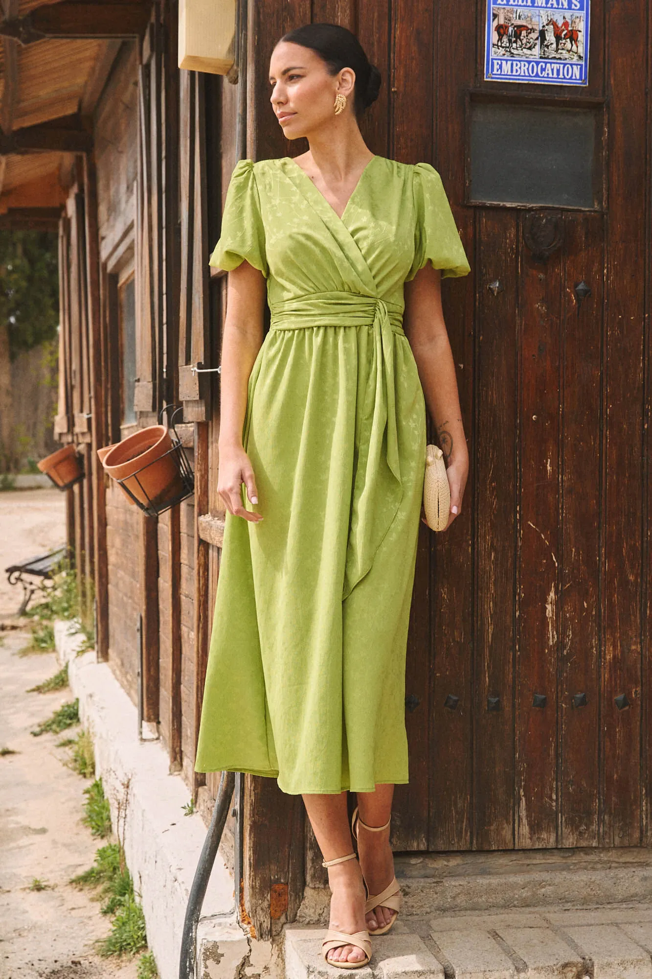 Polín Et Moi Vestido con lazo pistacho