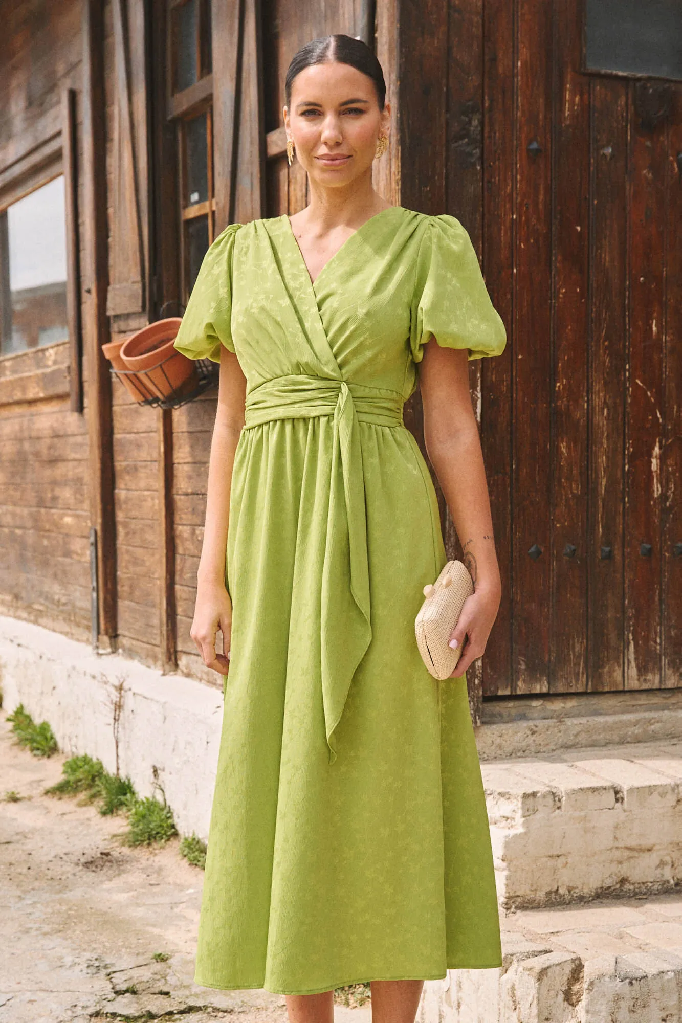 Polín Et Moi Vestido con lazo pistacho