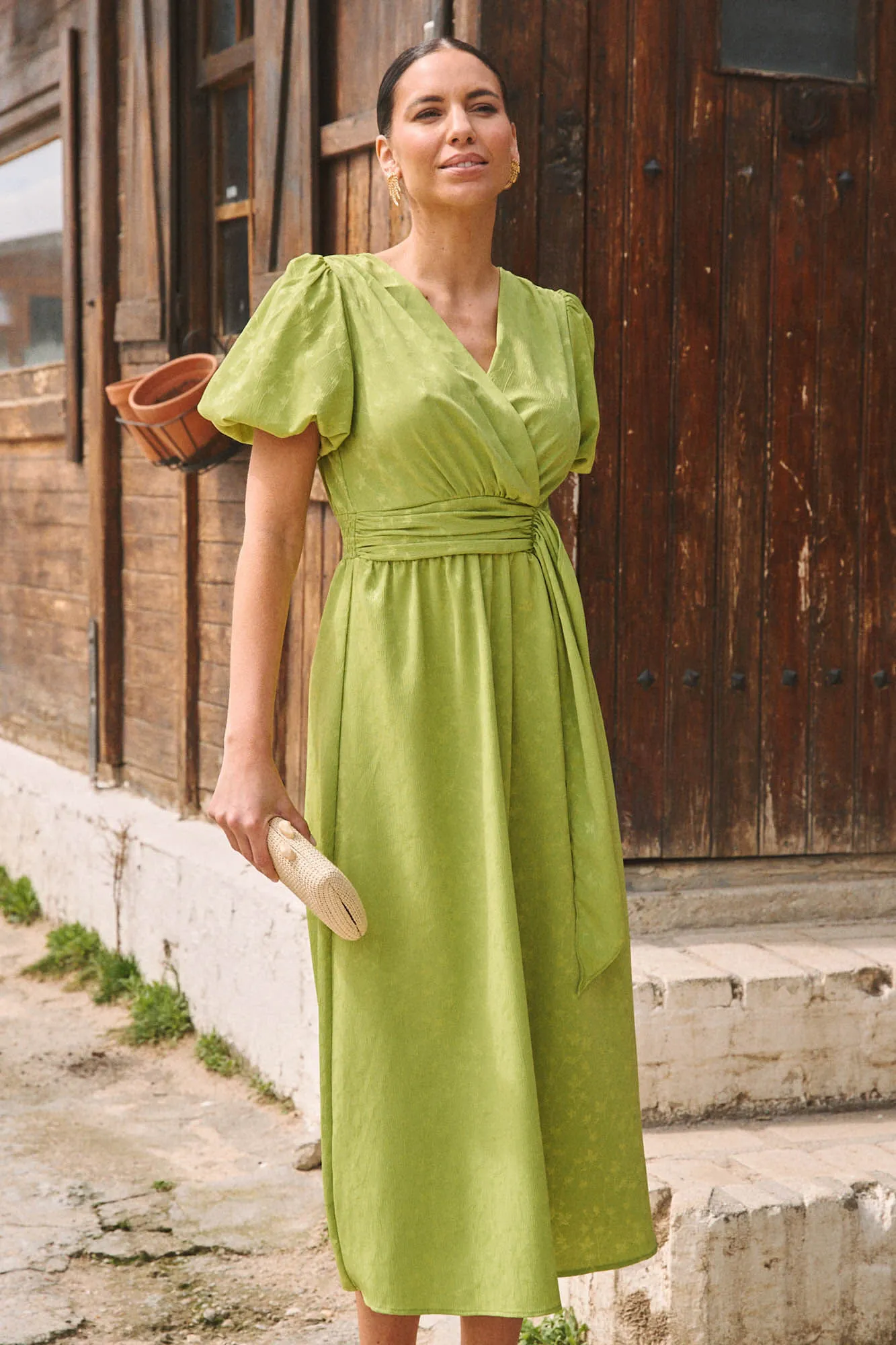 Polín Et Moi Vestido con lazo pistacho