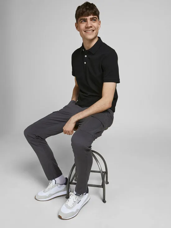 Polo básico de manga corta negro JJEPAULOS