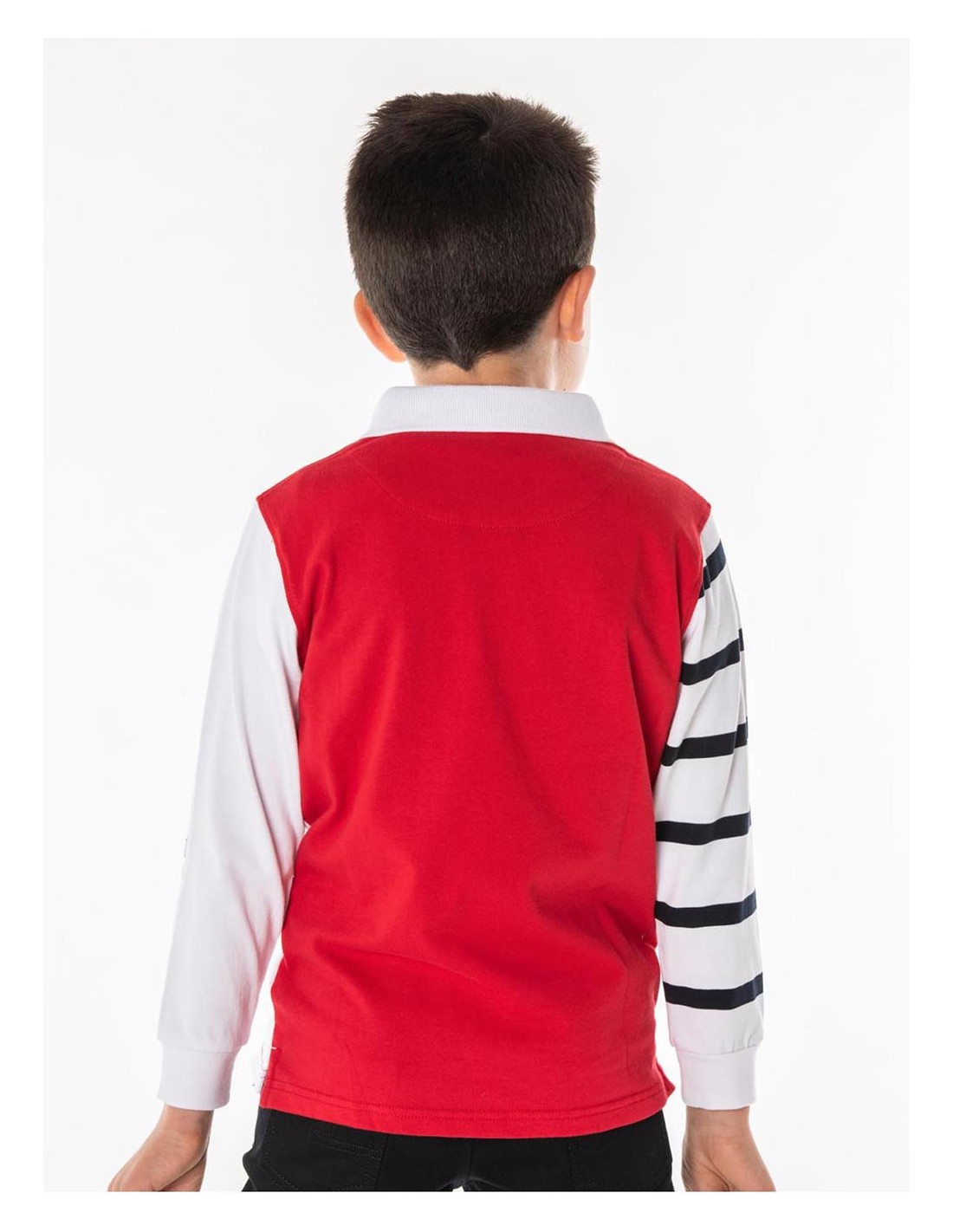 Polo Niño Spagnolo Rojo Blanco y Azul Nueva Colección