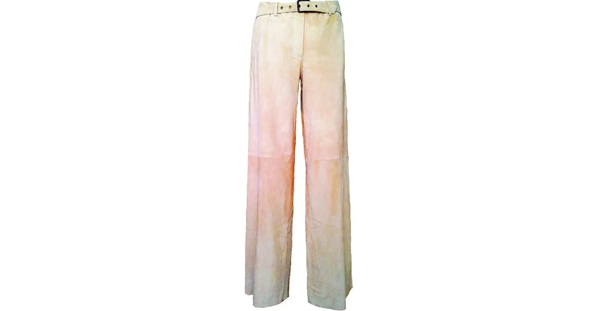 René Lezard * Luxus Lederhose von  ..,RENE LEZARD '' * Marlene Dietrich Sti * l Beige 