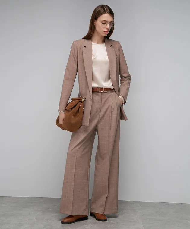 Solotre Beige silk blouse