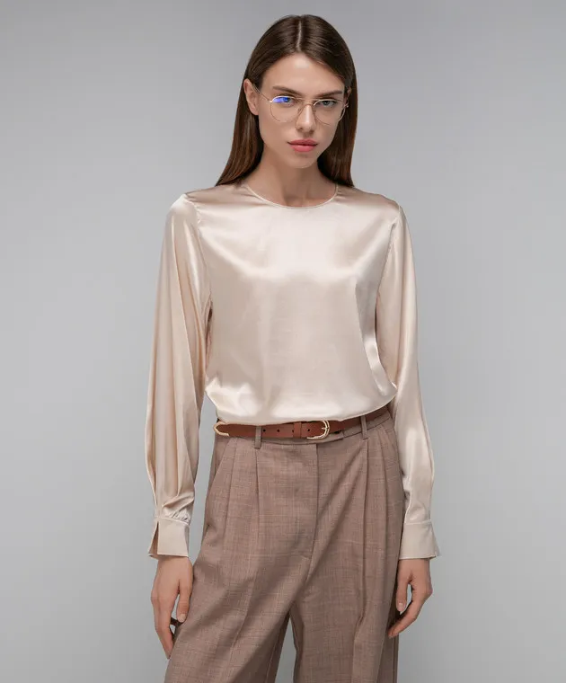 Solotre Beige silk blouse