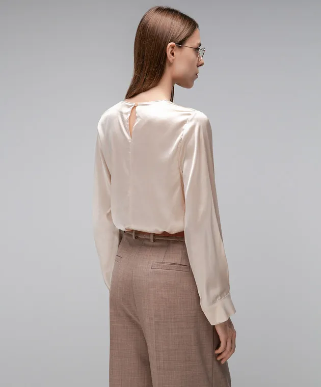 Solotre Beige silk blouse