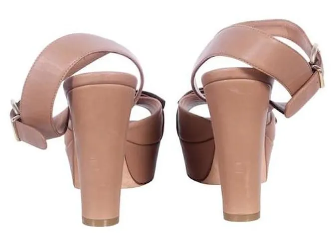 SONIA RYKIEL Sandalia con tira al tobillo y detalle de lazo Beige 