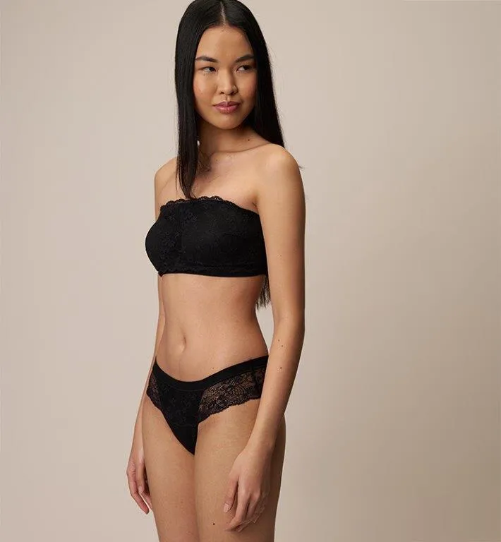 Sujetador bandeau tejido natural encaje biodegradable negro
