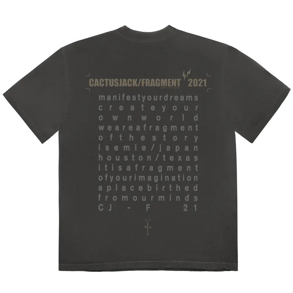 TRAVIS SCOTT CACTUS JACK FOR FRAGMENT CREATE TSHIRT WASHED BLACK