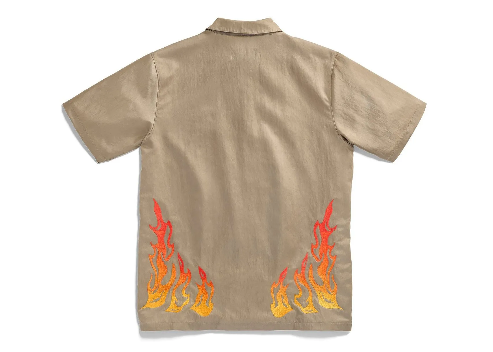 Travis Scott Cactus Jack x Jordan Button Down Shirt Khaki/University Red