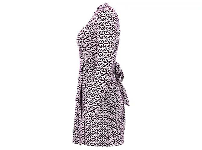 Vestido cruzado estampado Diane Von Furstenberg en viscosa roja 