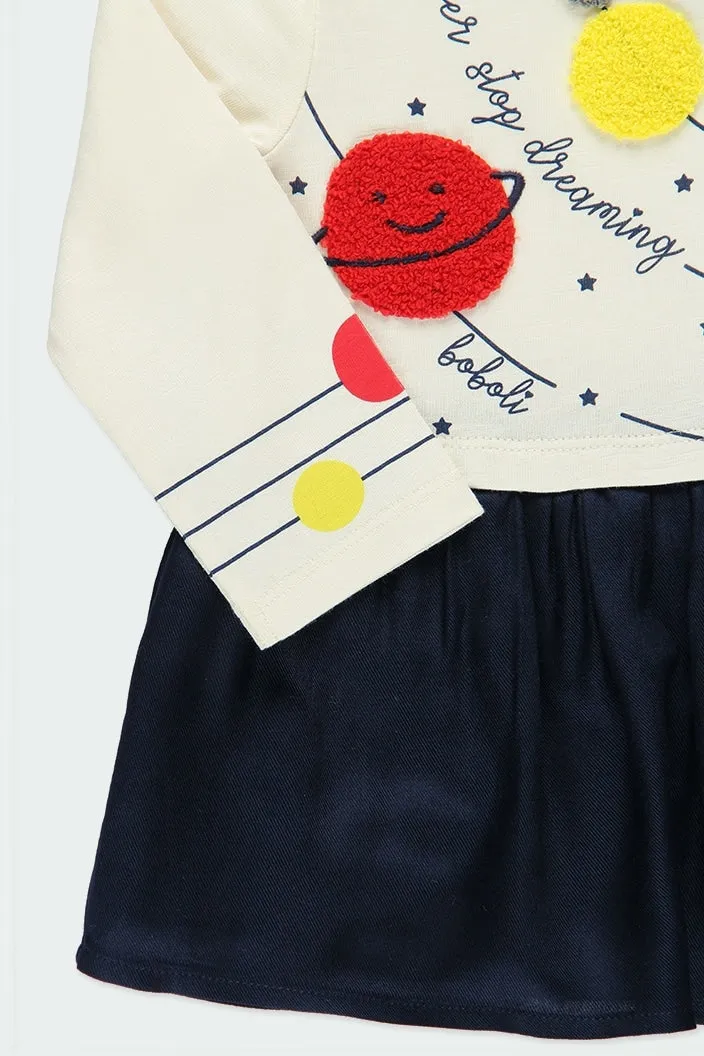 Vestido punto combinado planetas de bebé BOBOLI