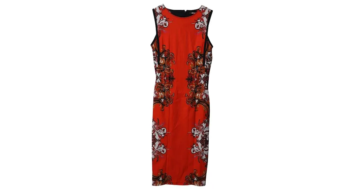 Vestido tubo estampado de Roberto Cavalli en viscosa multicolor Impresión de pitón 