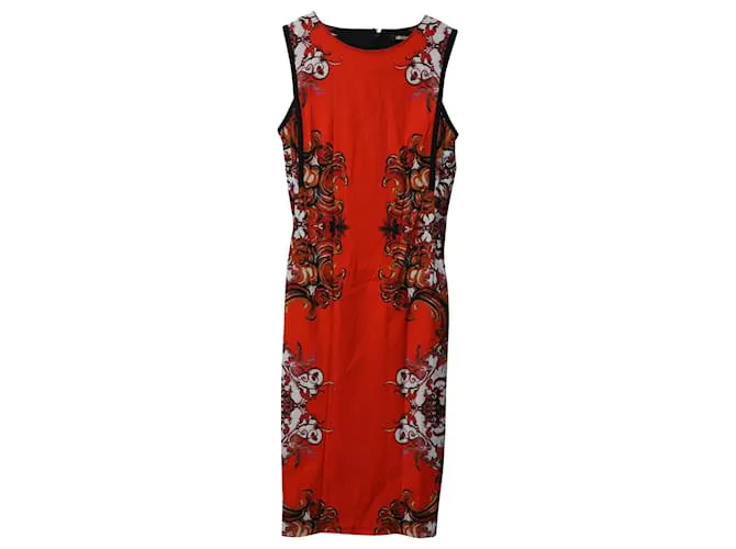 Vestido tubo estampado de Roberto Cavalli en viscosa multicolor Impresión de pitón 
