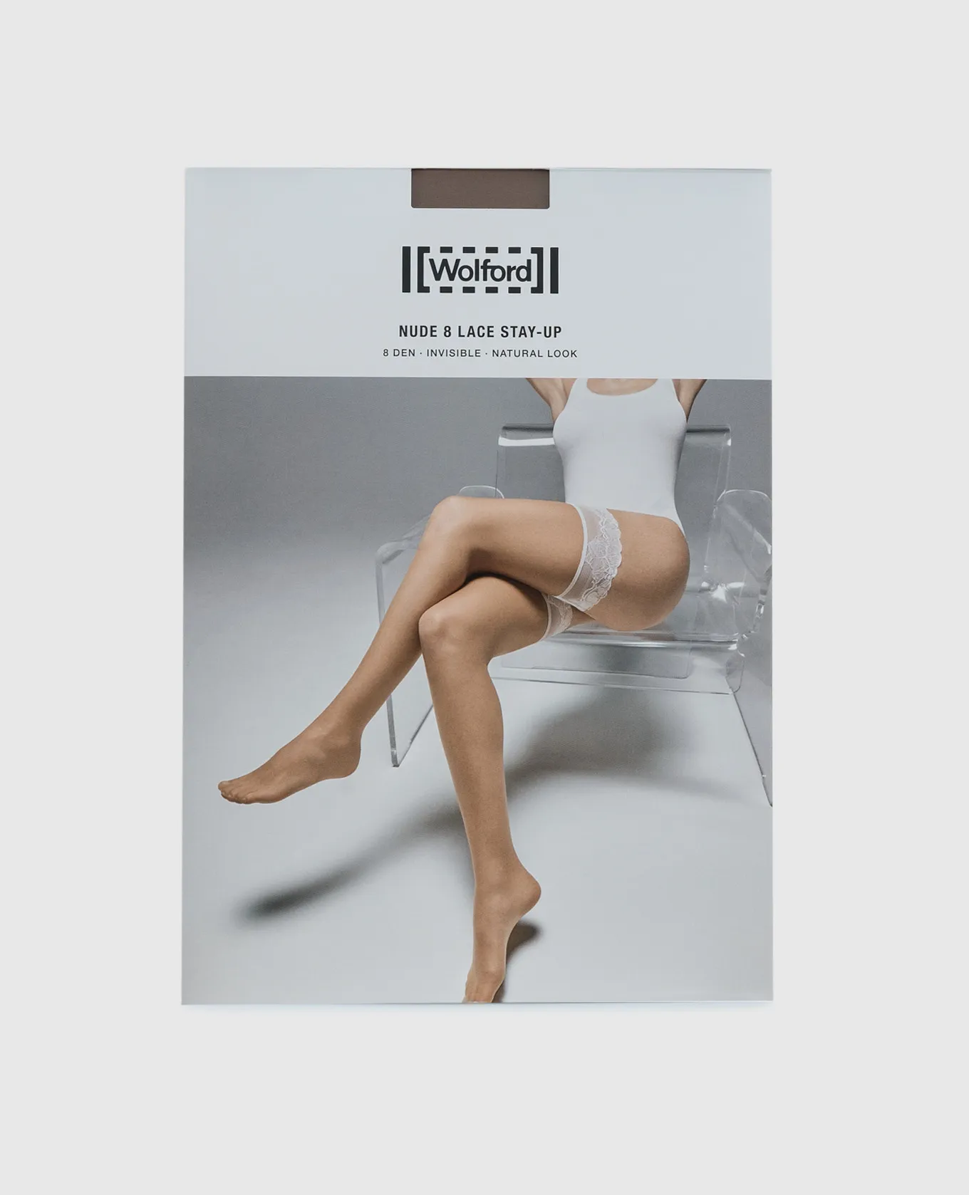 Wolford Beige LACE stockings with 8 Den lace