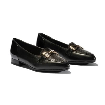 Zapato mocasin mujer Pitillos negro