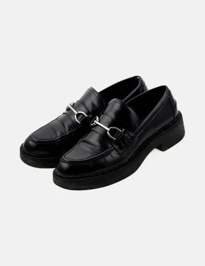 Zara Zapato negro mocasín